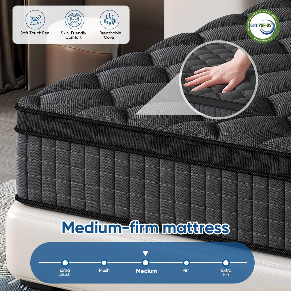 Queen 14 Inch Medium Firm Hybrid Mattress F42103