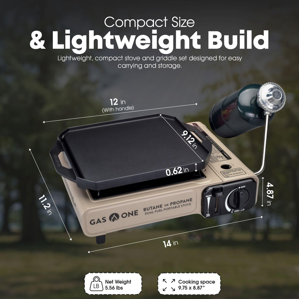 Dual Fuel Propane Butane Gas Stove with Griddle I127055