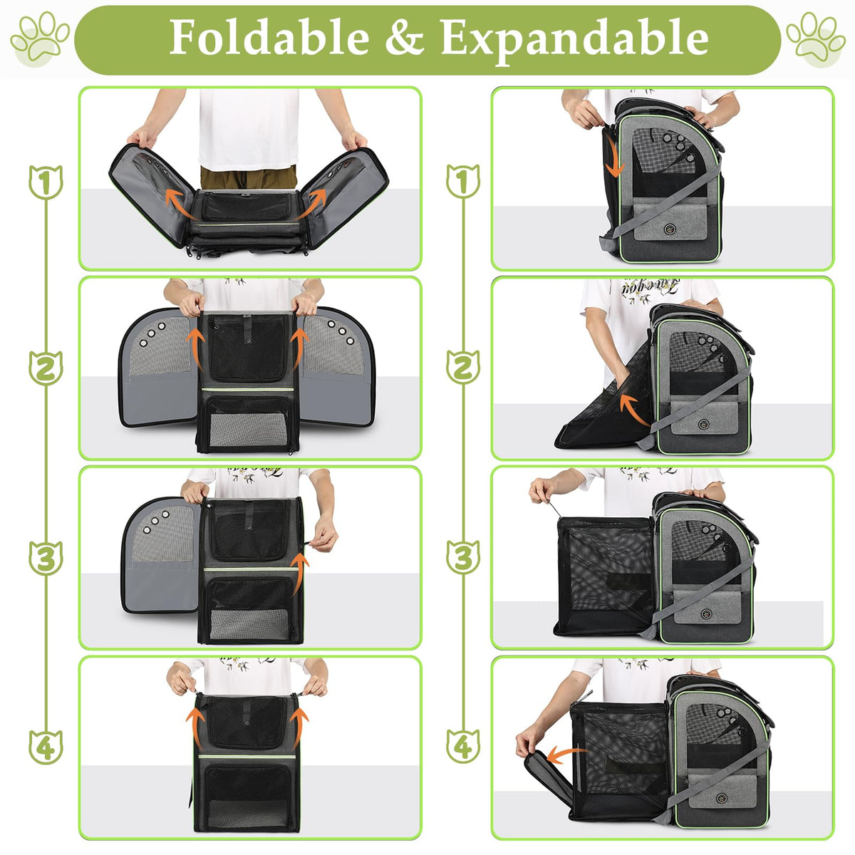 Large Soft Expandable Cat Carrier Backpack C8352