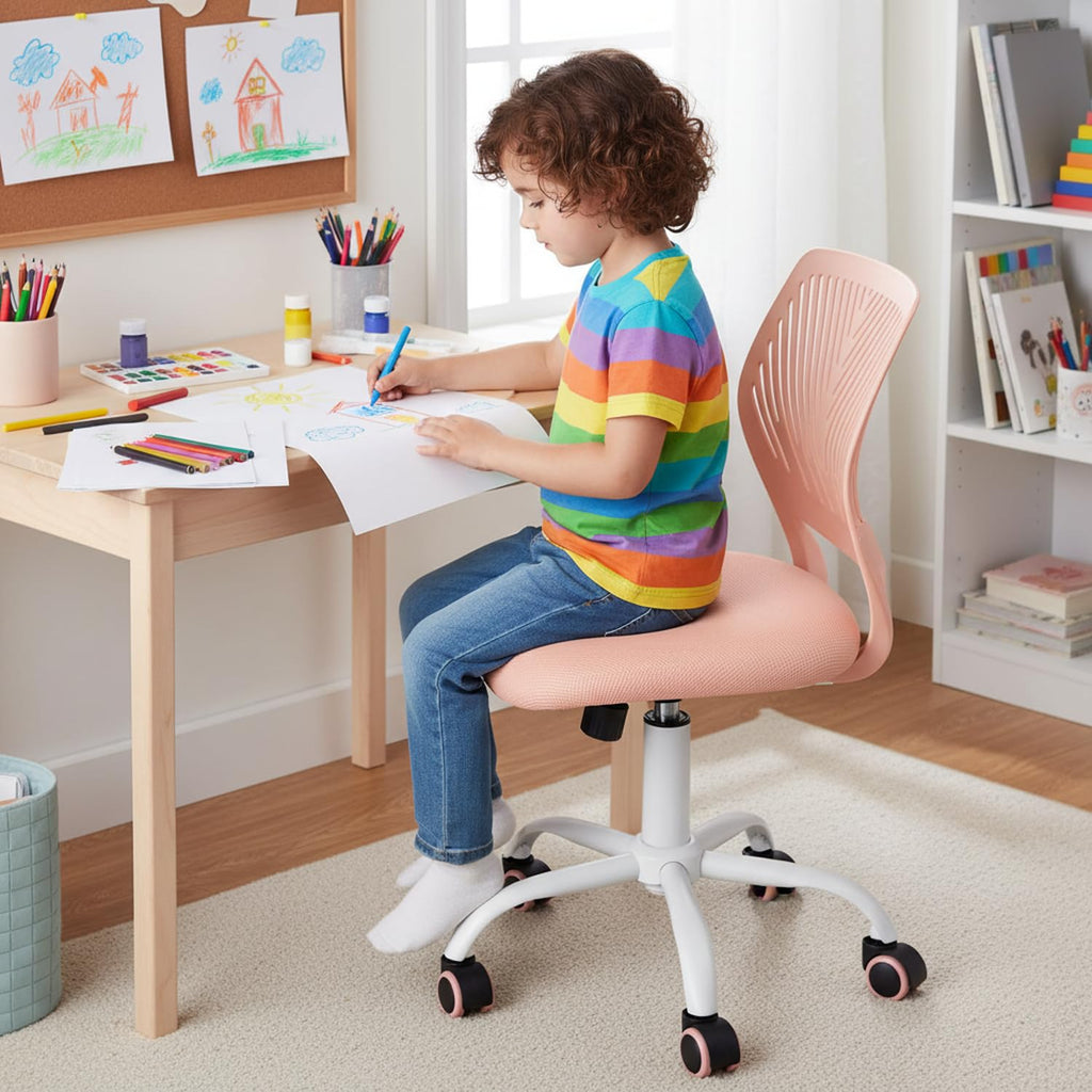 Orange Mesh Height Adjustable Swivel Desk Chair K2712