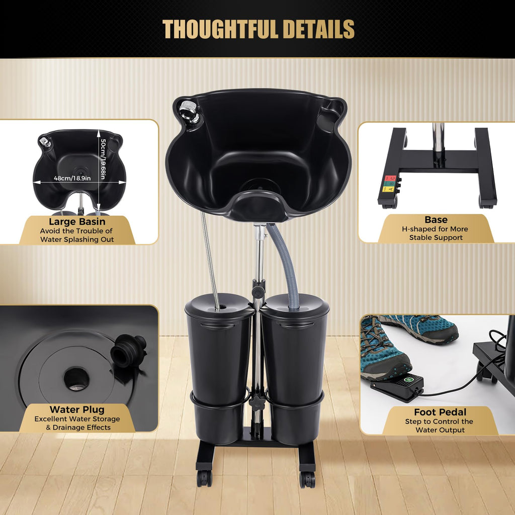Portable Shampoo Bowl with Electric Pump S647