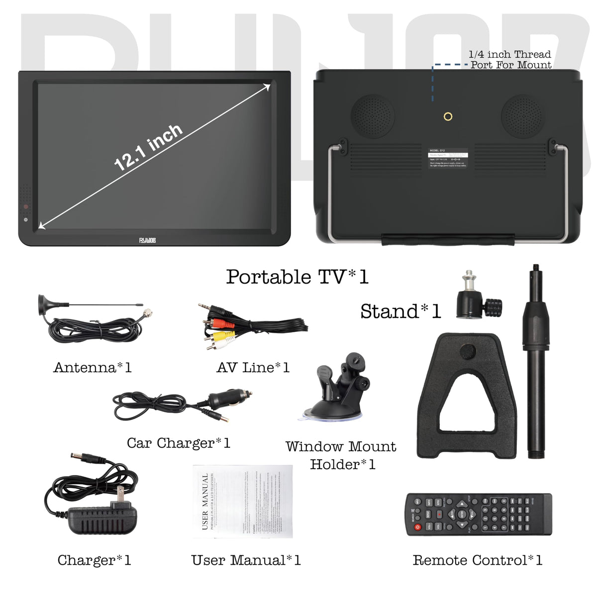 Portable Battery Powered Digital TV with Stand P788297