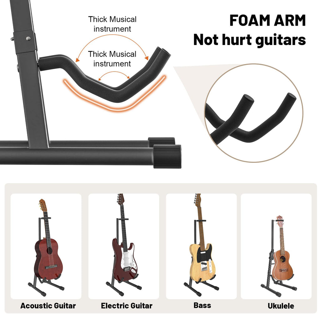 Adjustable Folding Guitar Stand with Neck Holder Y66253