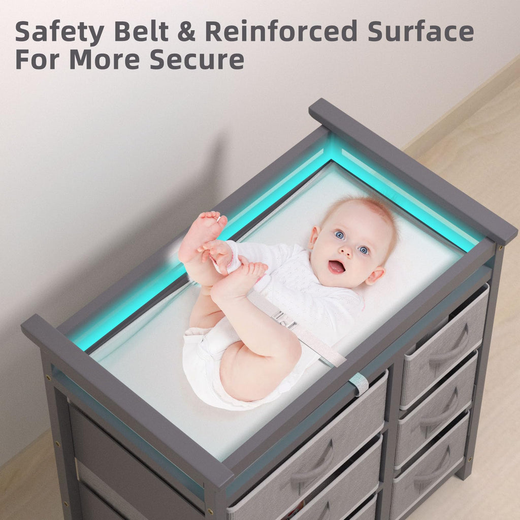Baby Changing Table with 6 Drawers Storage Station Z9464