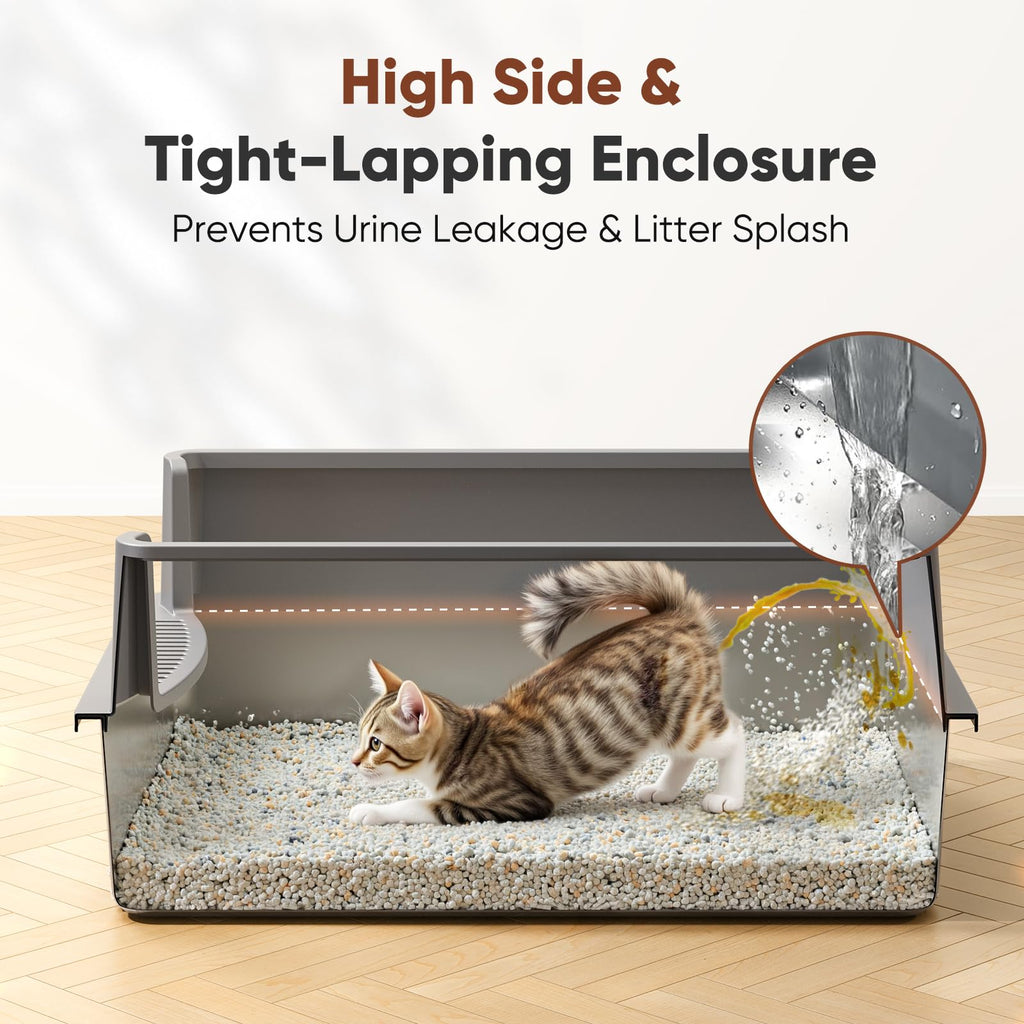 Extra Large Stainless Steel Litter Box with Lid Z4678