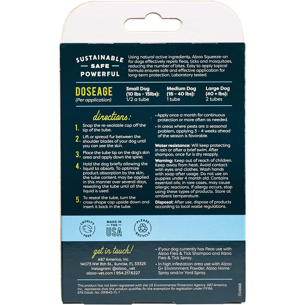 Plant Based Flea & Tick Squeeze-On for Dogs A62593