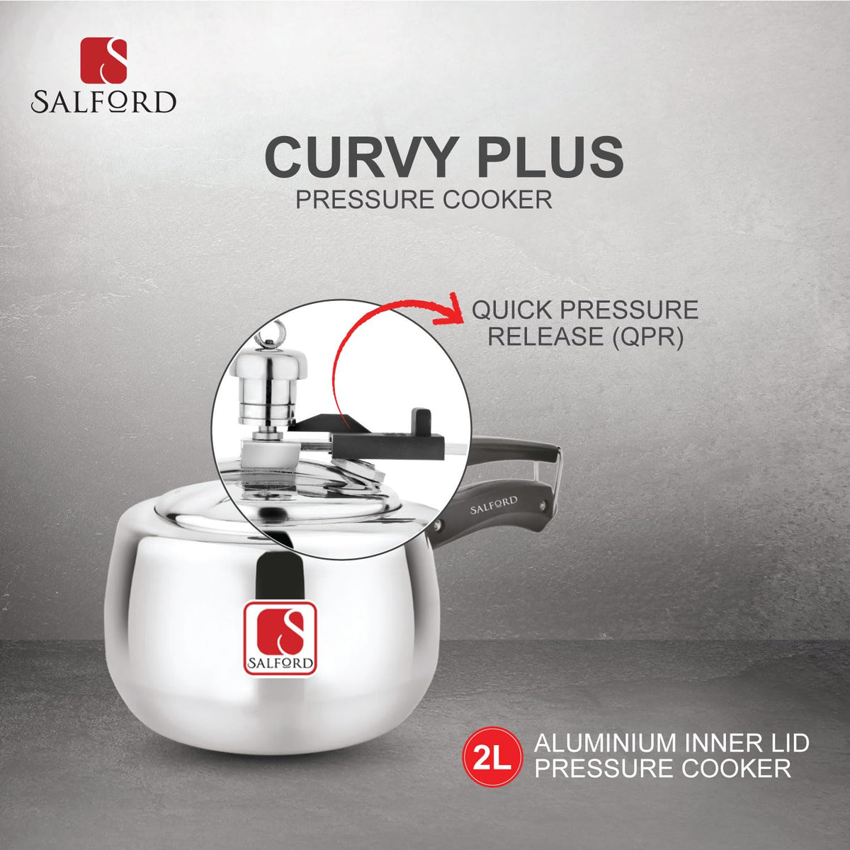 2 Litre Aluminium Pressure Cooker S956976