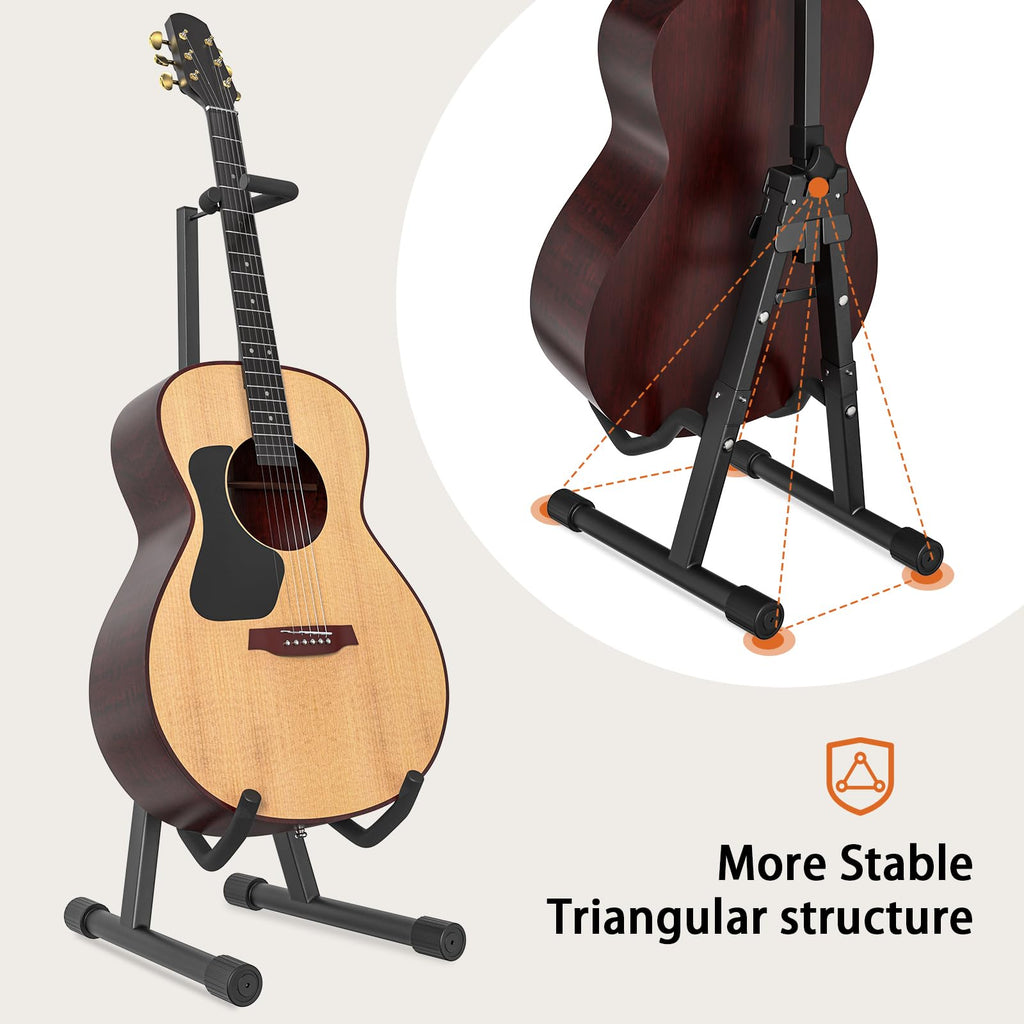 Adjustable Folding Guitar Stand with Neck Holder Y66253