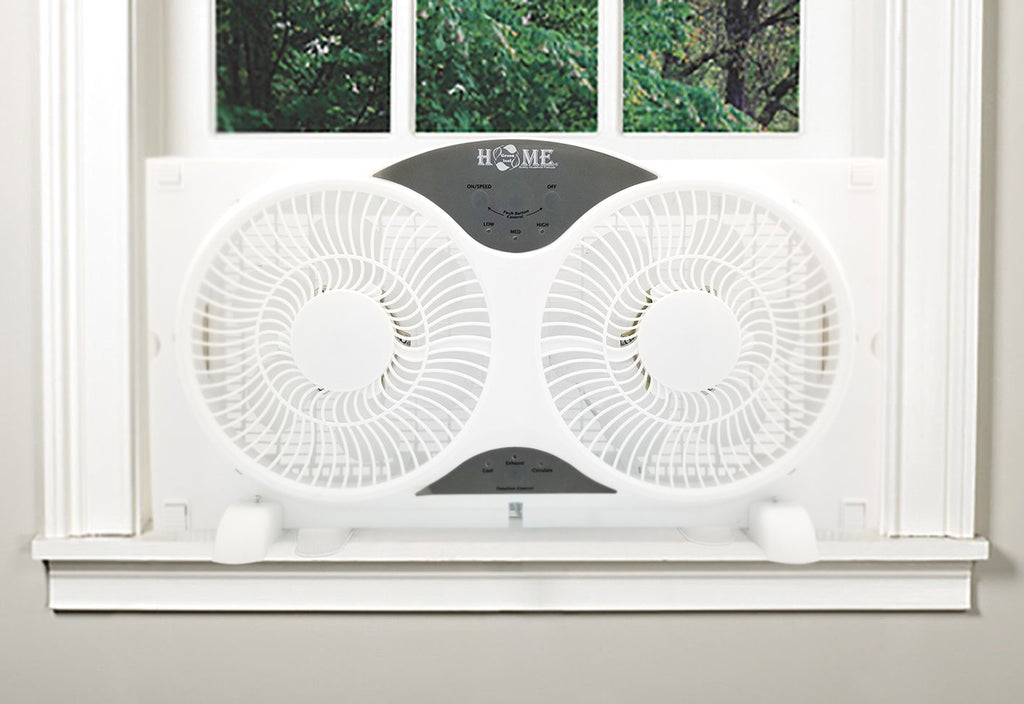 9" Twin Window Fan 3 Speed with Remote Control, White O861853