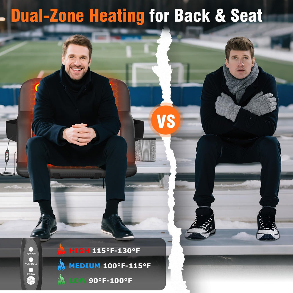 21" Wide Heated Stadium Seats for Bleachers with USB T10617