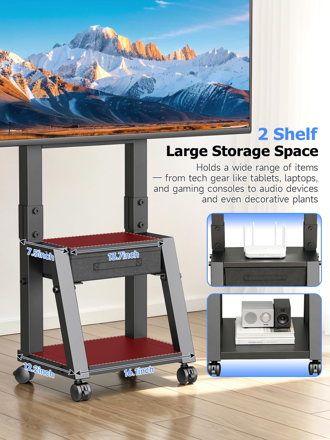 Mobile TV Cart with Storage Drawer for 32-75 inch TVs Z187234