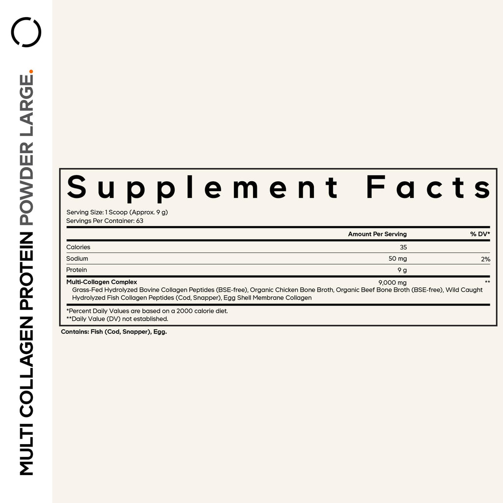 Unflavored Multi Collagen Protein Powder Peptides 20 Oz D731