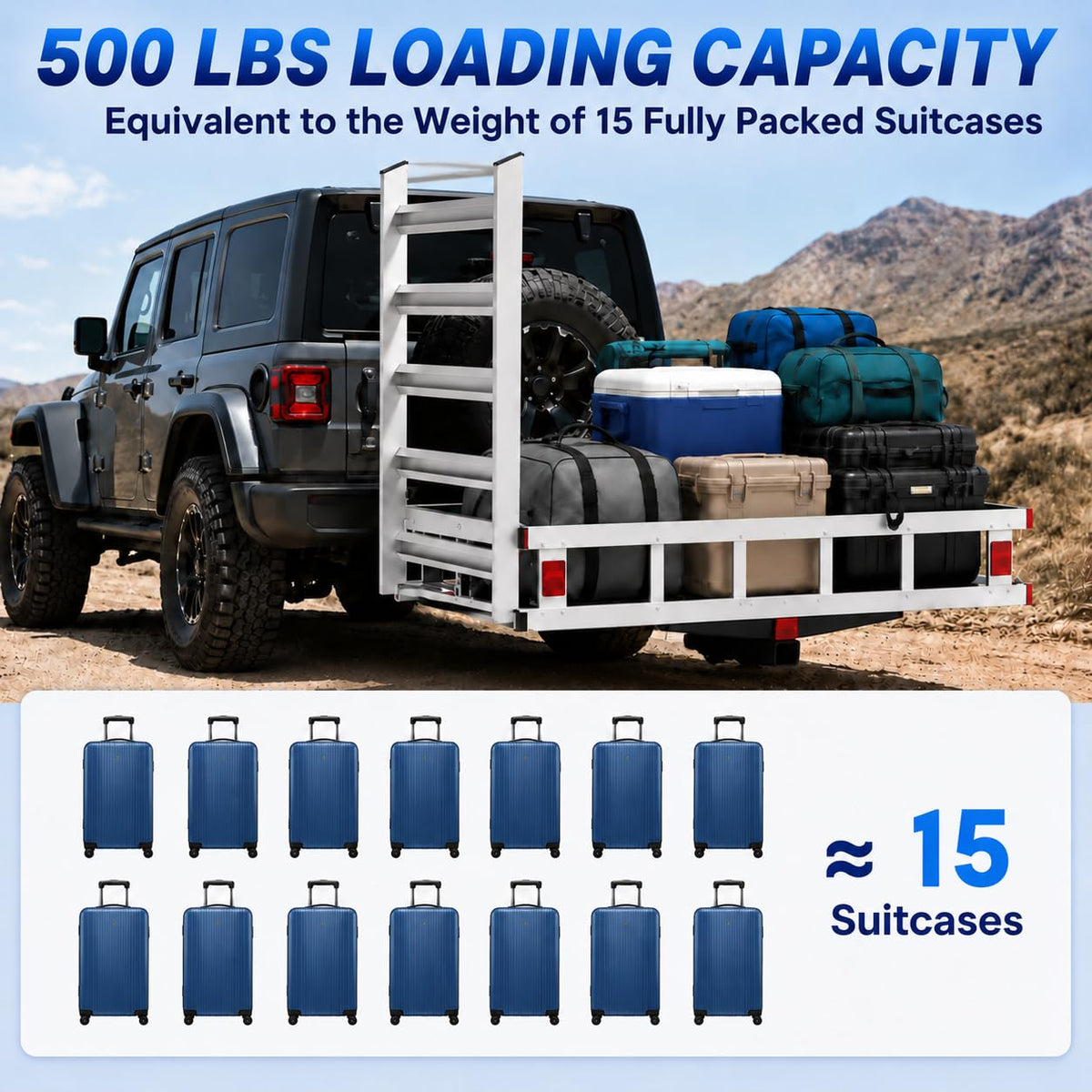 50x29.5x9 Inch Aluminum Hitch Cargo Carrier W88212