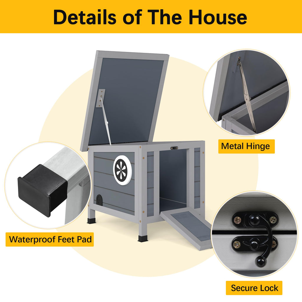 Gray Rabbit Hutch Small Animal Cage I936012