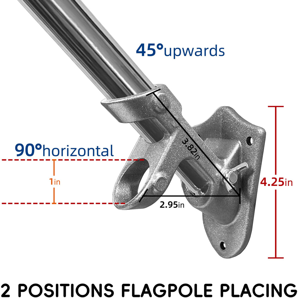 6 FT Stainless Steel Flag Pole Kit, 2 Packs T94591