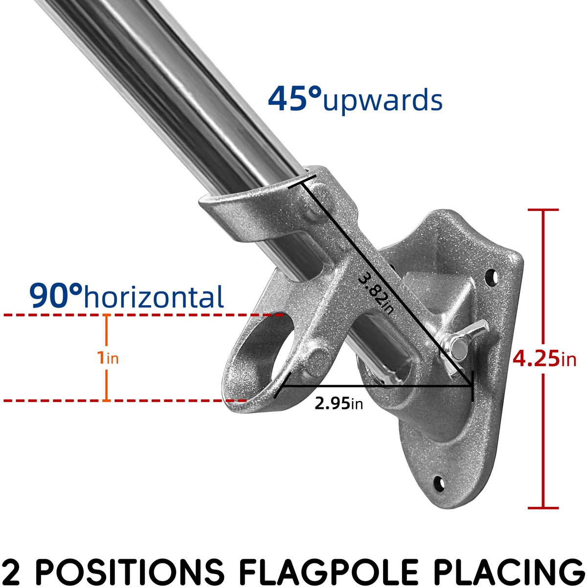 6 FT Stainless Steel Flag Pole Kit, 2 Packs T94591