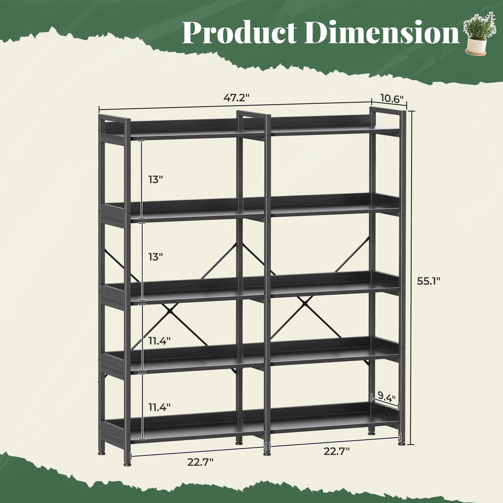 5 Tier Bookshelf with 10 Open Shelves A642546