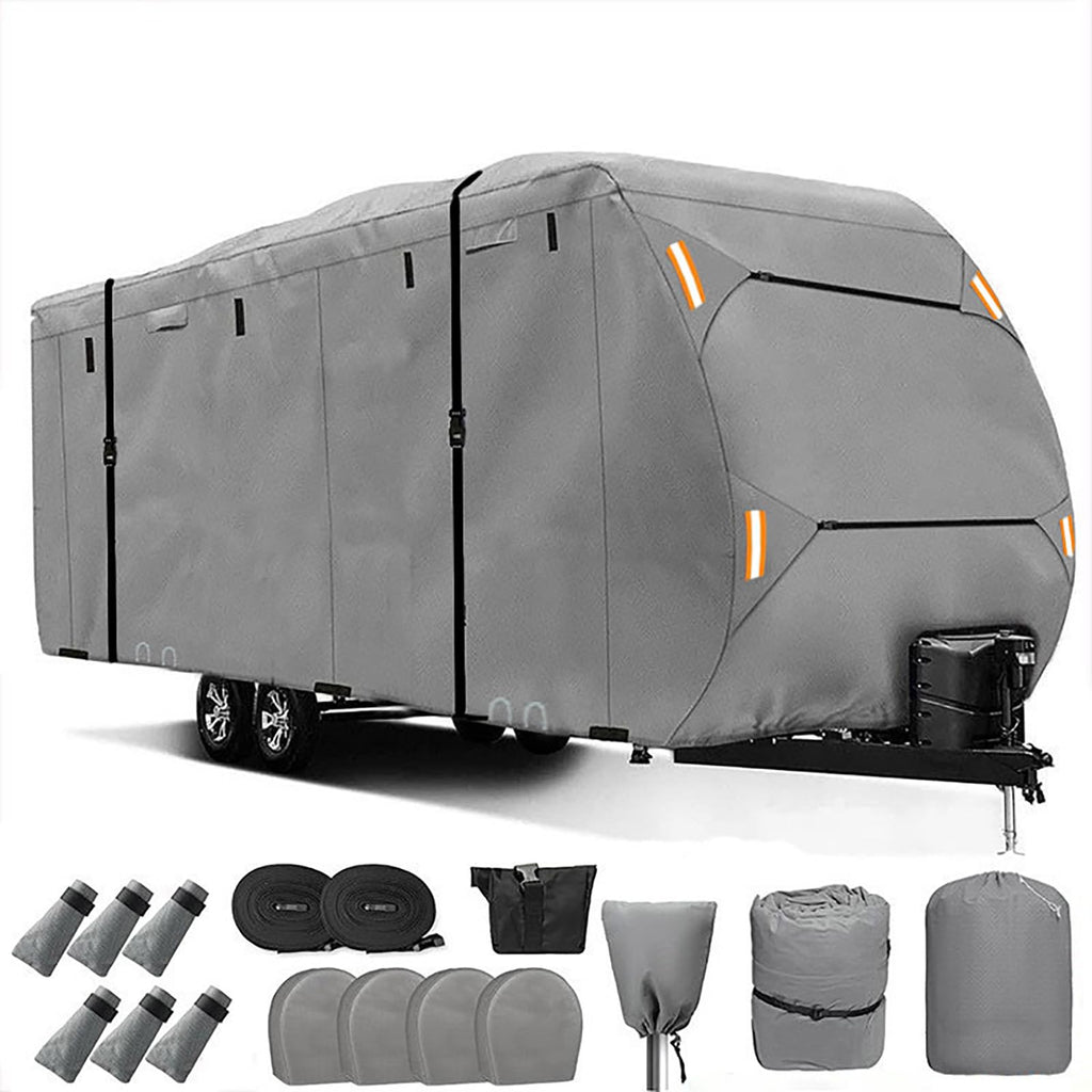 Waterproof 420D Travel Trailer Cover with Adjustable Straps L9724