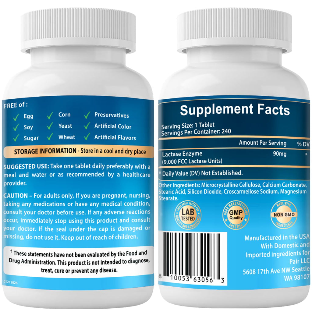 Lactase Enzyme 240 Tablets L3546