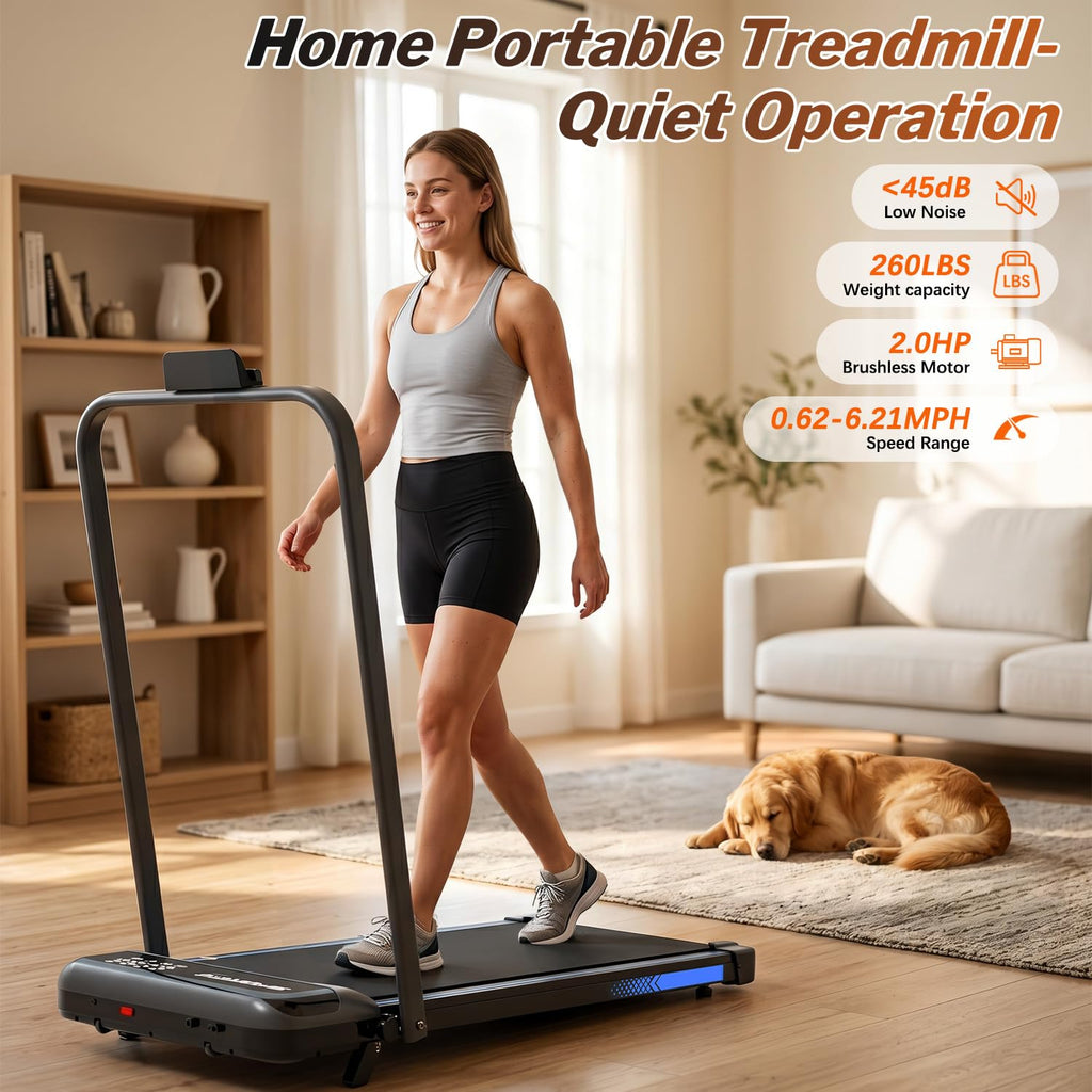 Foldable 3 in 1 Treadmill with Handle Bar and Incline L681790