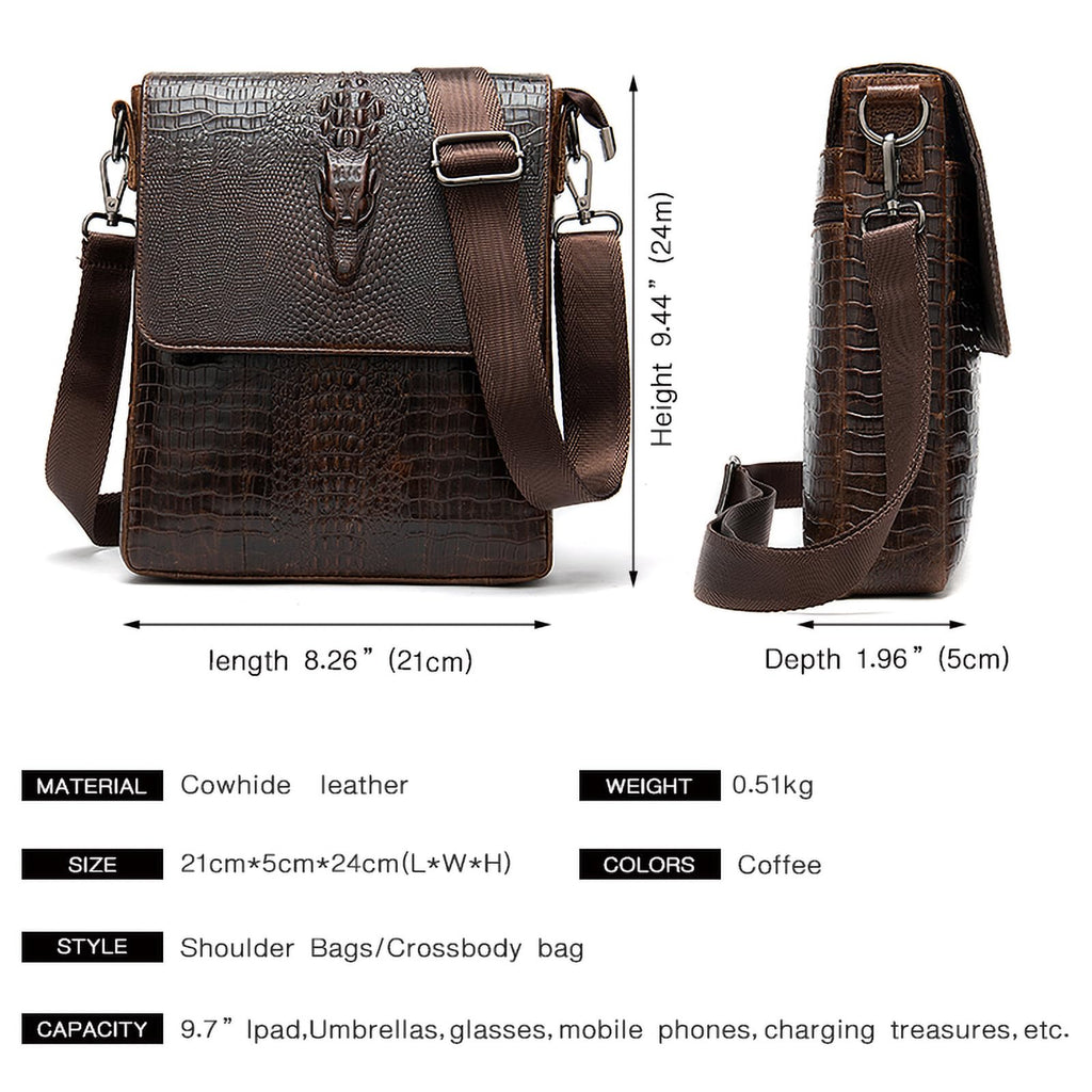 Leather Messenger Bag Shoulder Crossbody Bag R3654