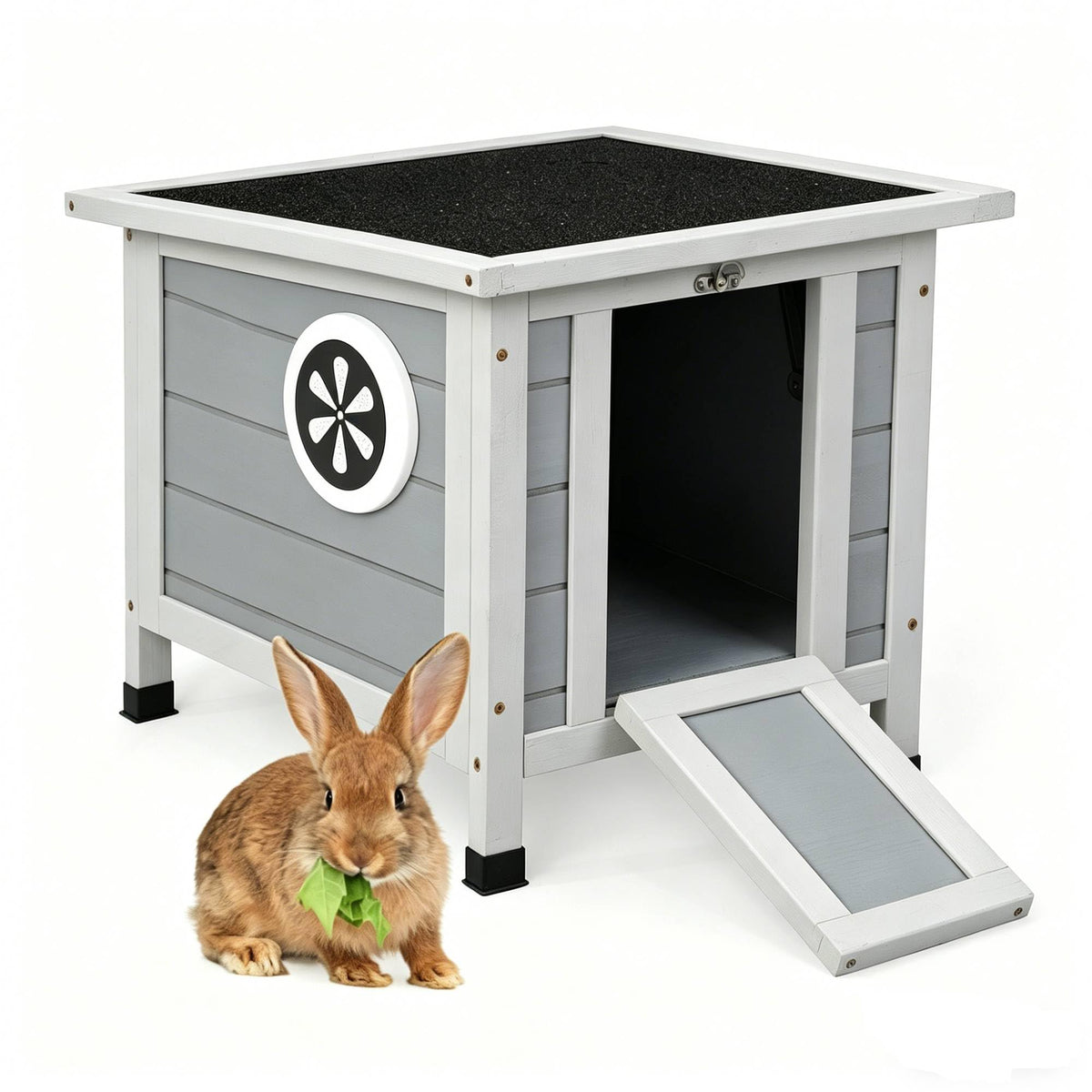Gray Rabbit Hutch Small Animal Cage I936012