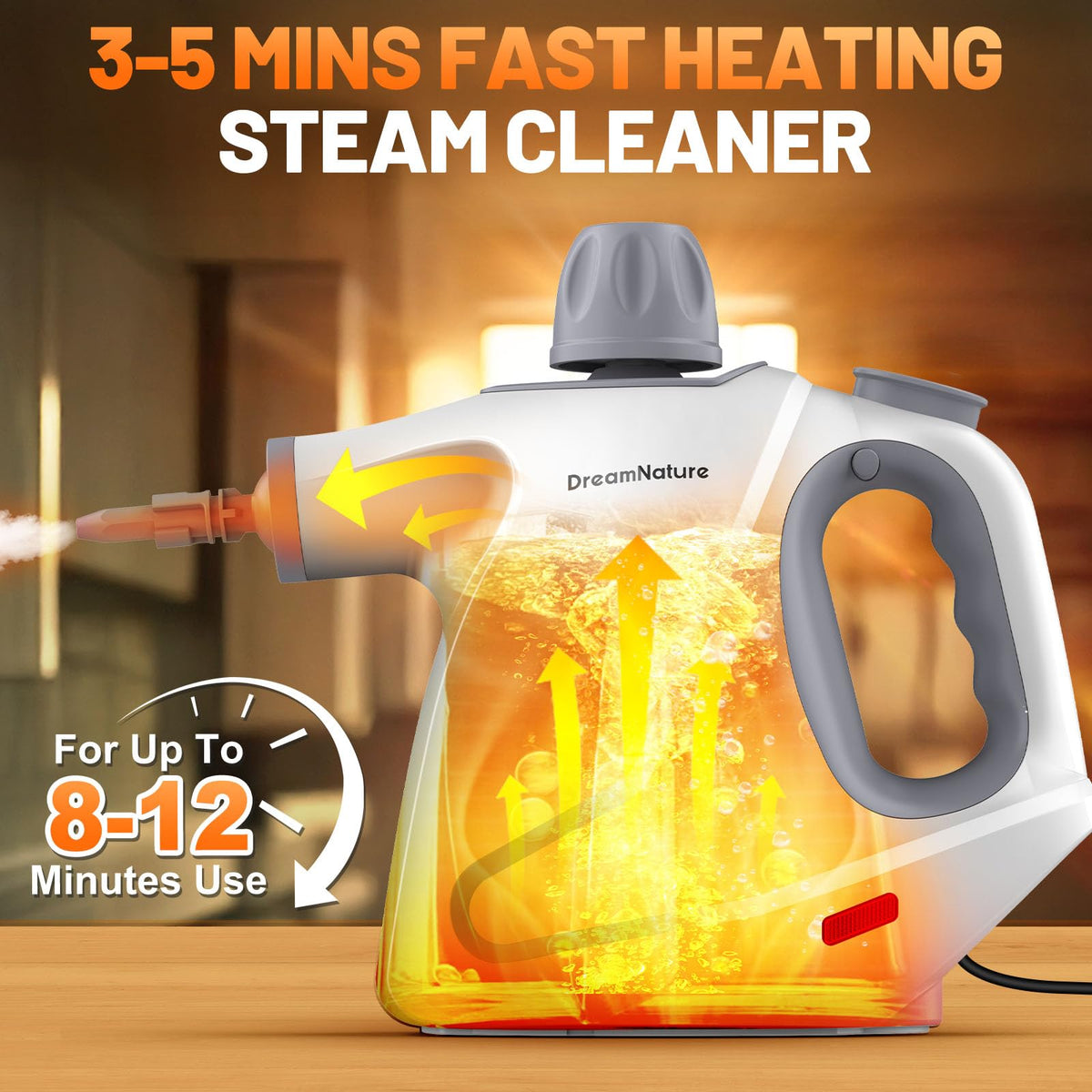 Handheld Pressurized Steam Cleaner with 11-Pieces Accessories L91085