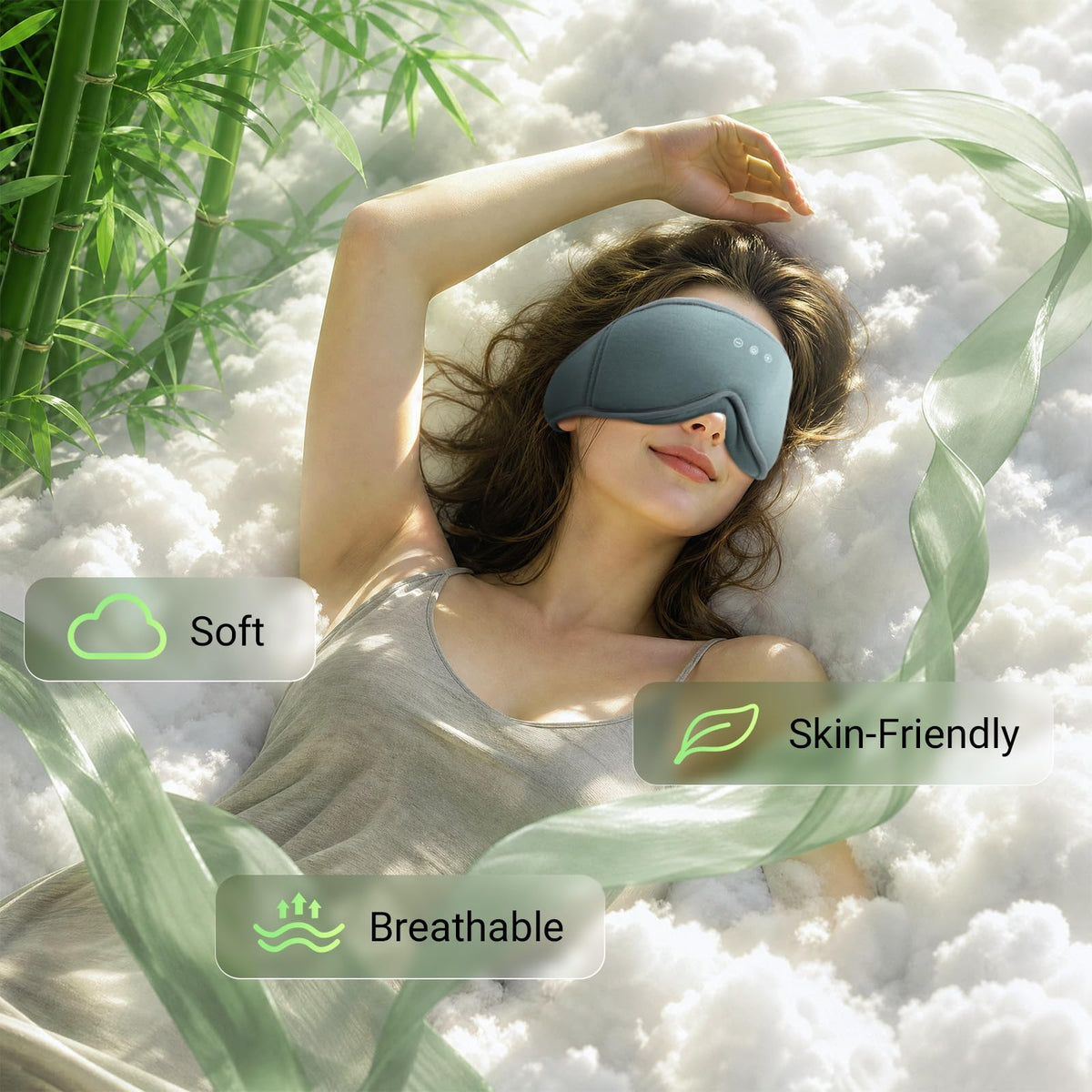 Bamboo Cotton Sleep Mask with Bluetooth Headphones R784701