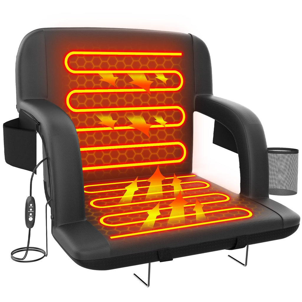 21" Wide Heated Stadium Seats for Bleachers with USB T10617
