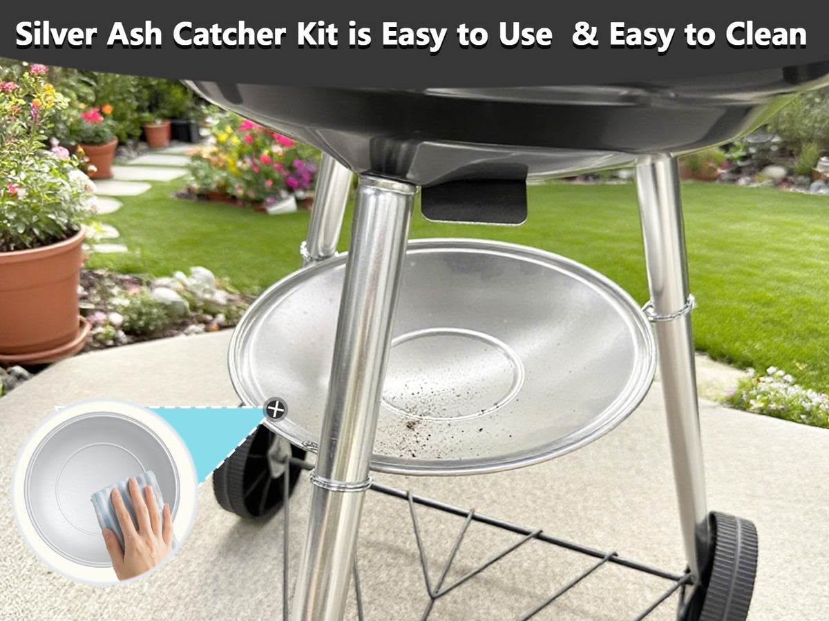 Silver Ash Catcher Pan for 22-inch Kettle Charcoal Grills L125