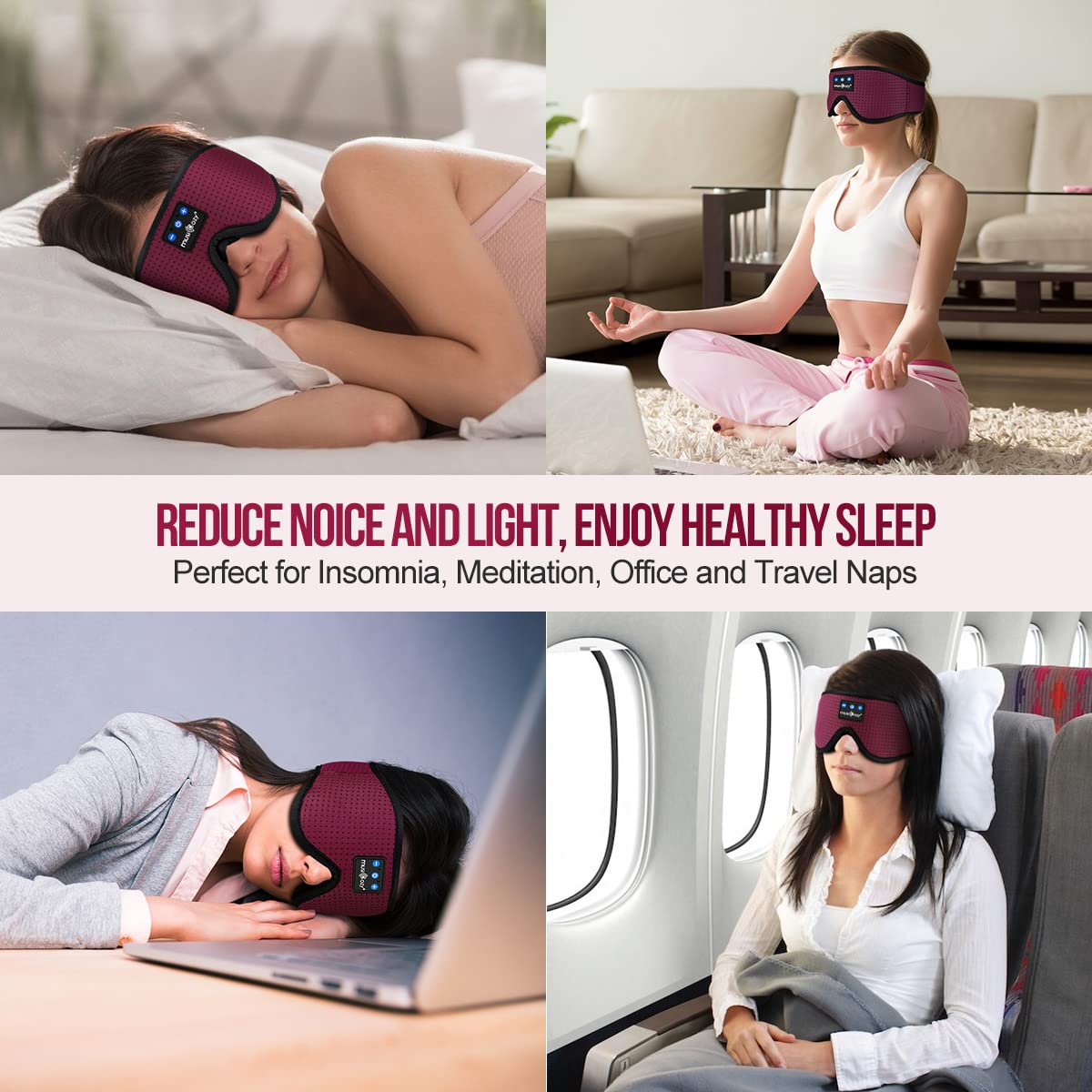 3D Bluetooth Sleep Headphones Headband A976