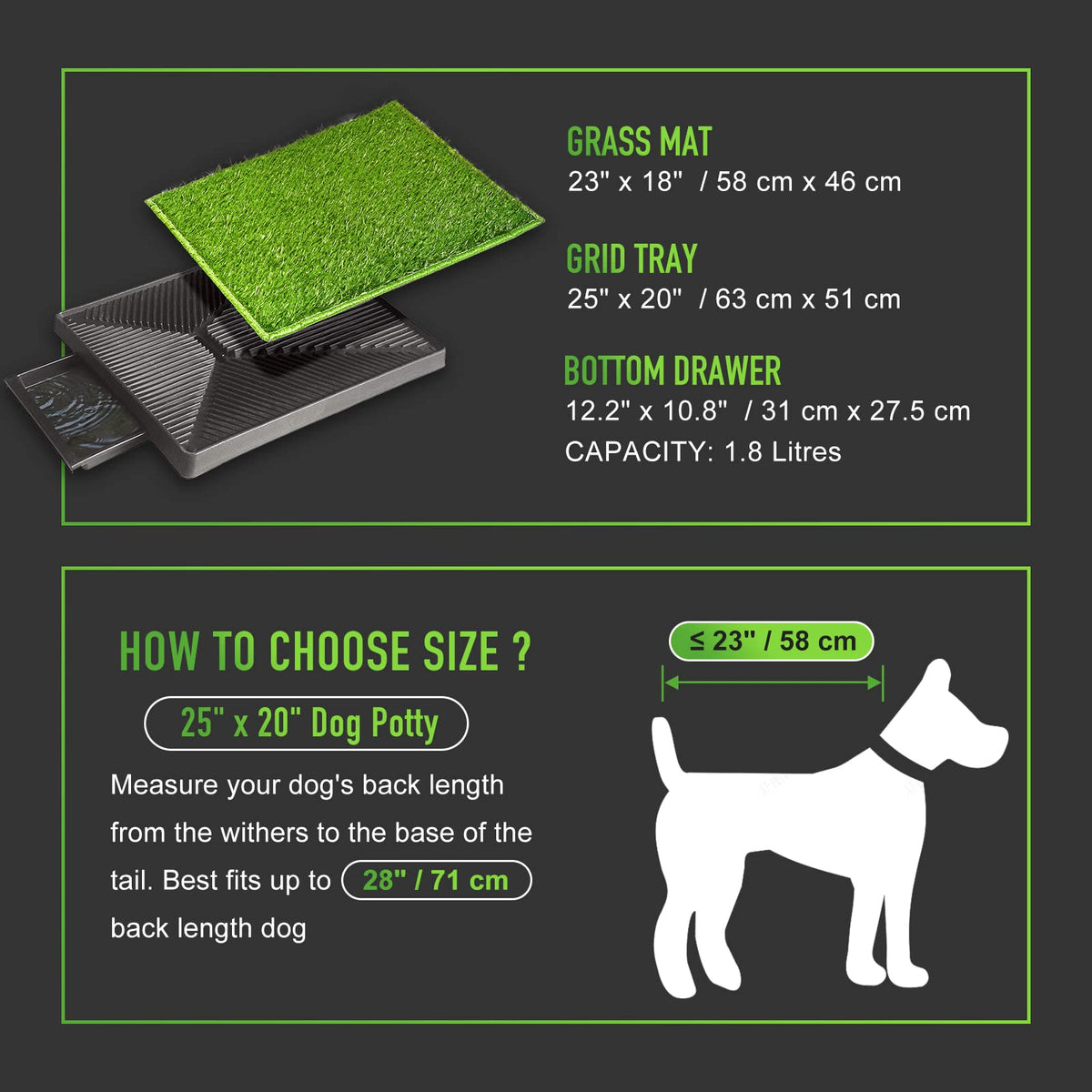 Dog Toilet Indoor Puppy Training Pad 25''x20'' R481269