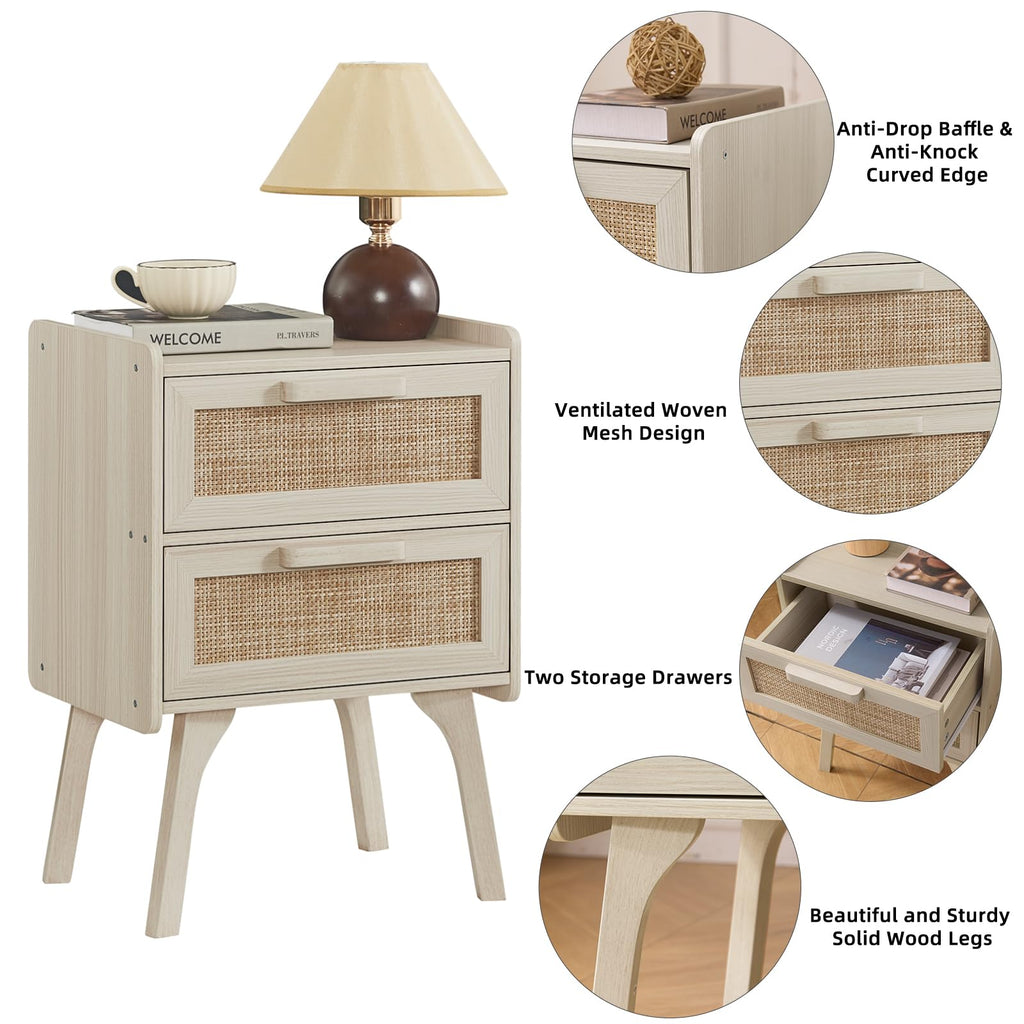 Rattan Night Stand with 2 Drawers X930999