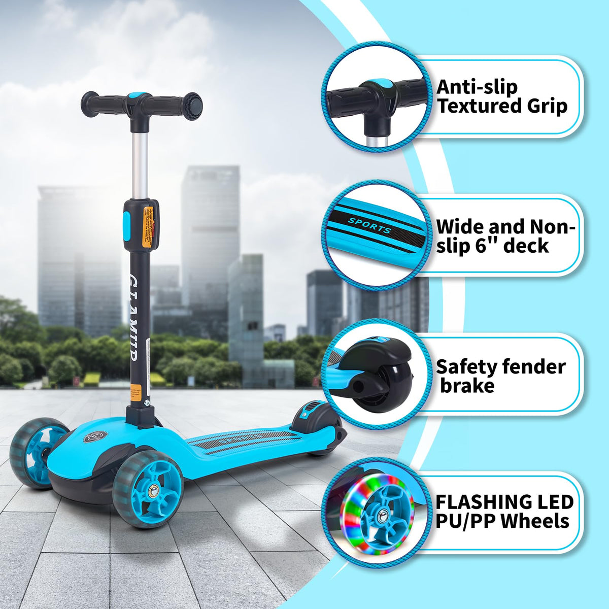 2-in-1 Folding 3 Wheel Kick Scooter T569650