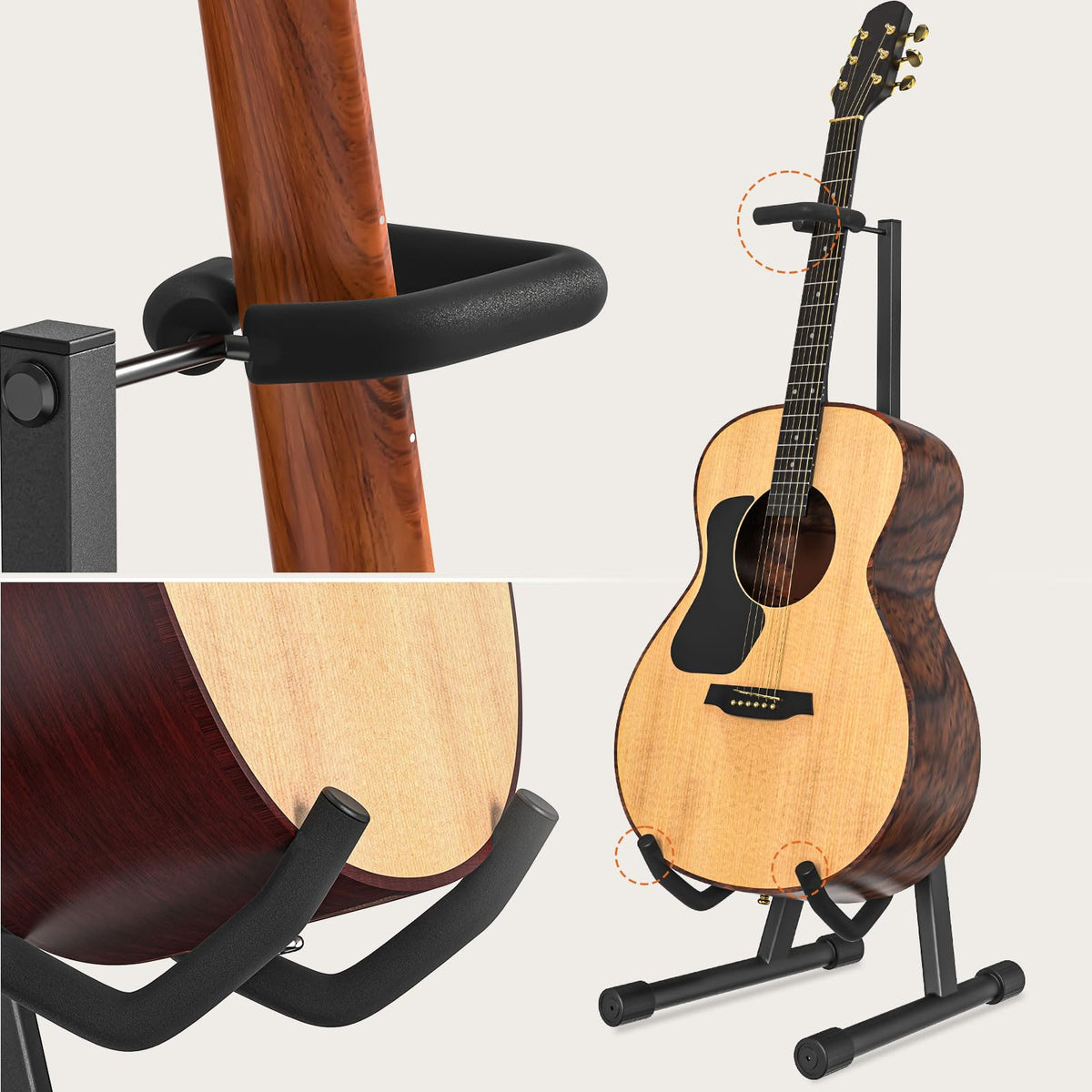 Adjustable Folding Guitar Stand with Neck Holder Y66253