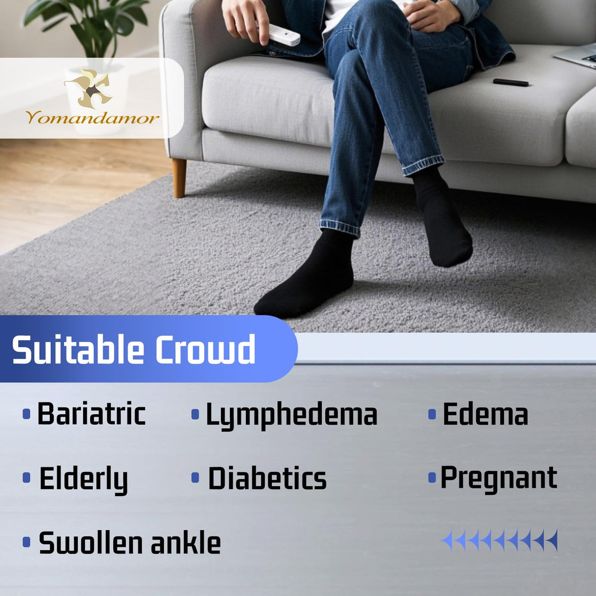Men's Diabetic Ankle Socks with Seamless Toe, 6 Pairs L Size U4730