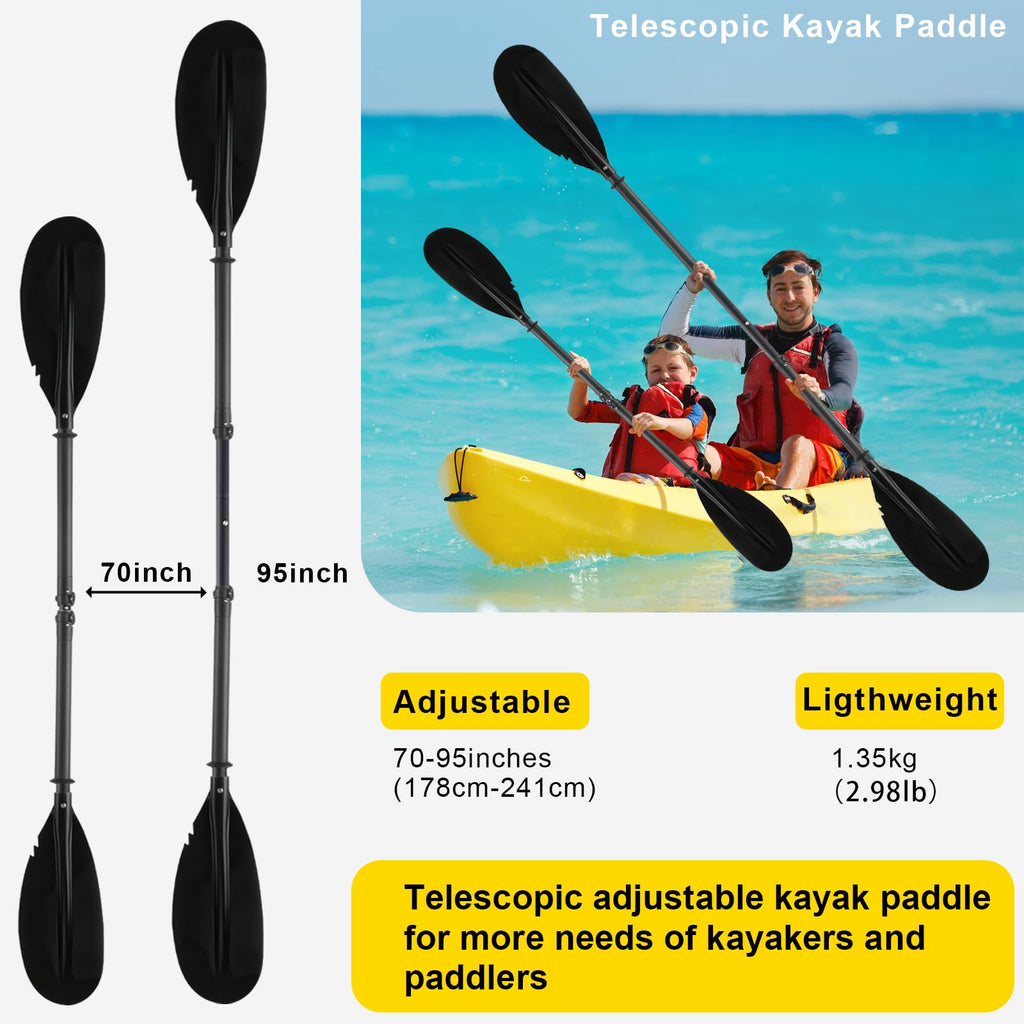 Telescoping Kayak Paddle Black 94inch U499
