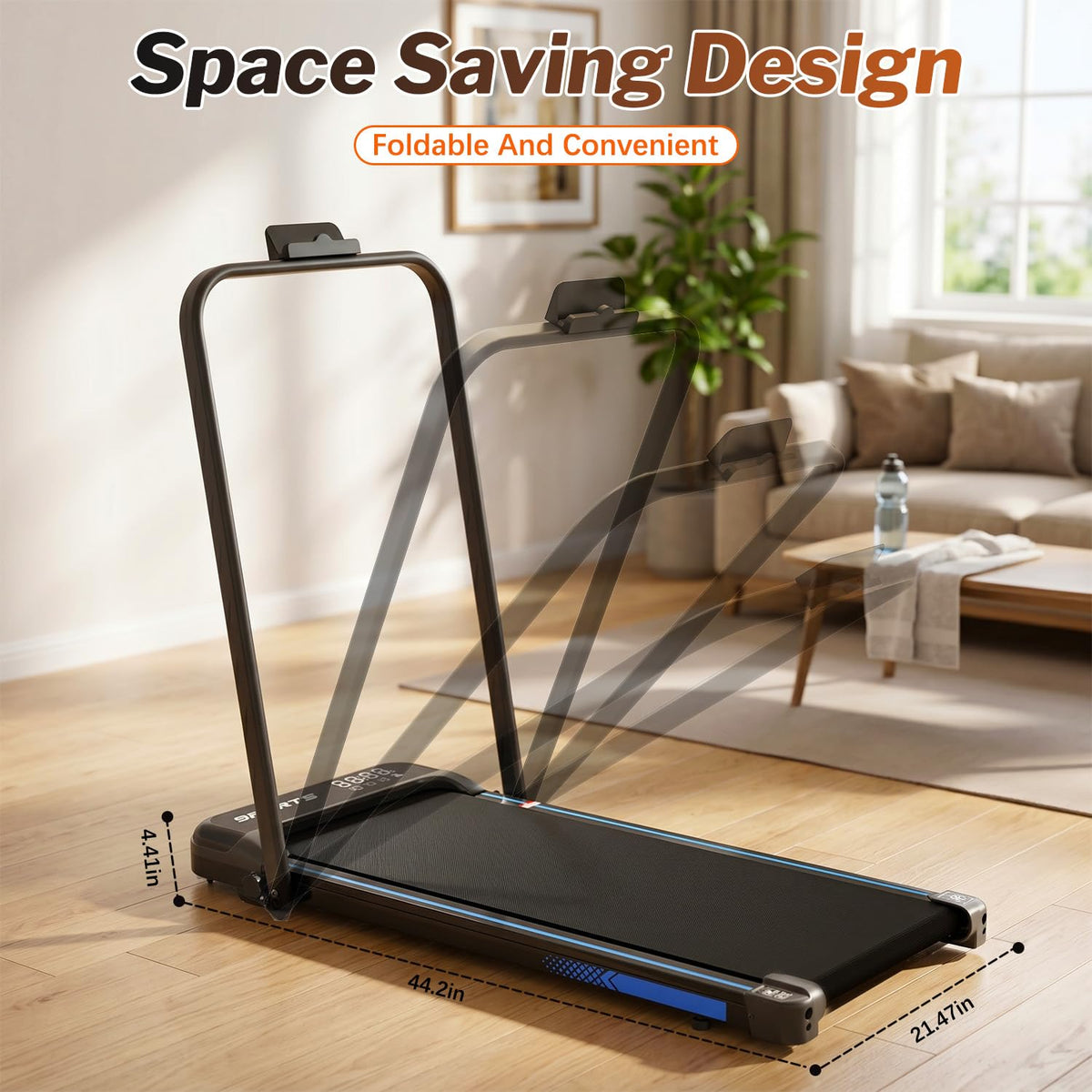Foldable 3 in 1 Treadmill with Handle Bar and Incline L681790