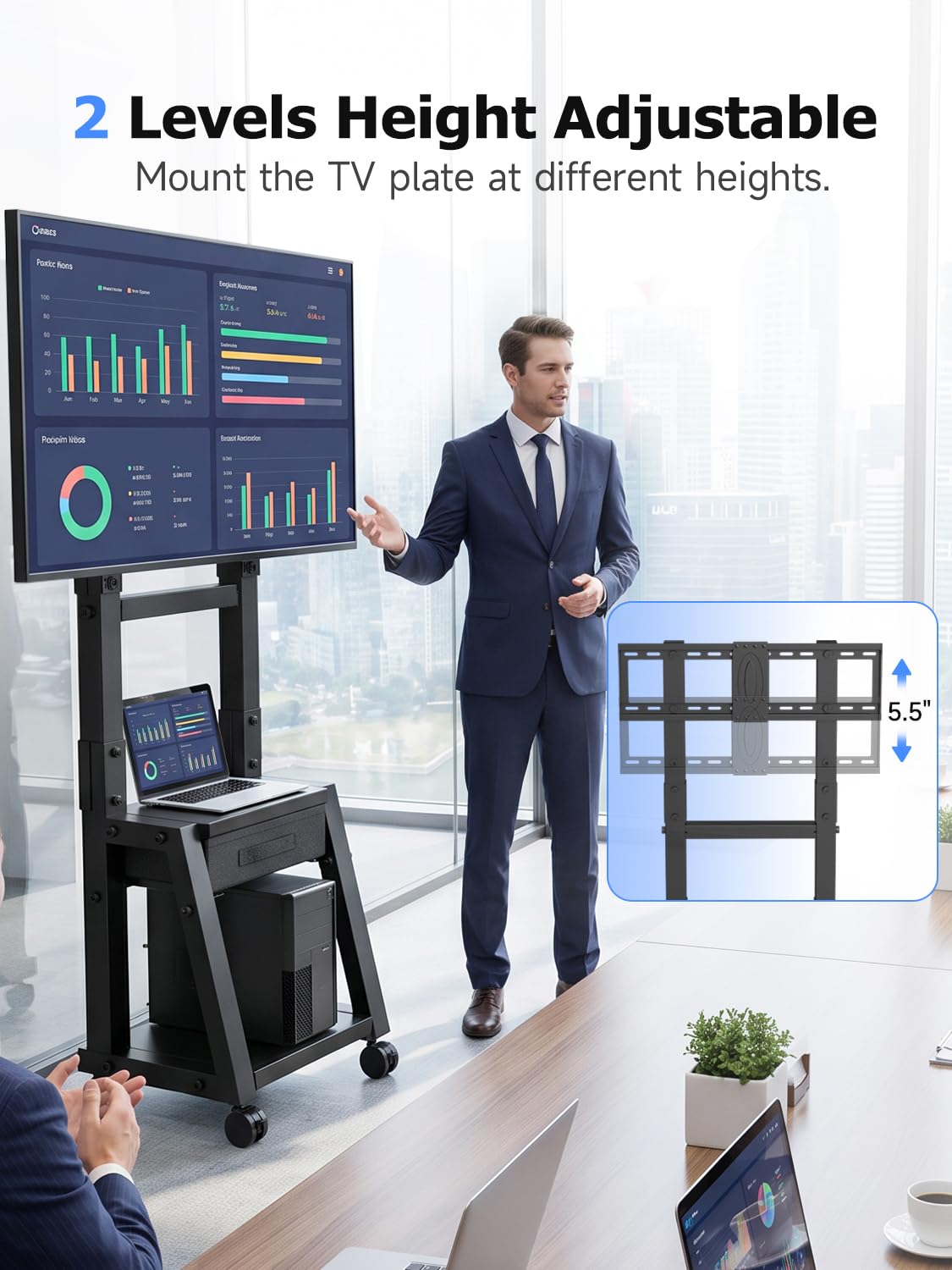 Mobile TV Cart with Storage Drawer for 32-75 inch TVs Z187234