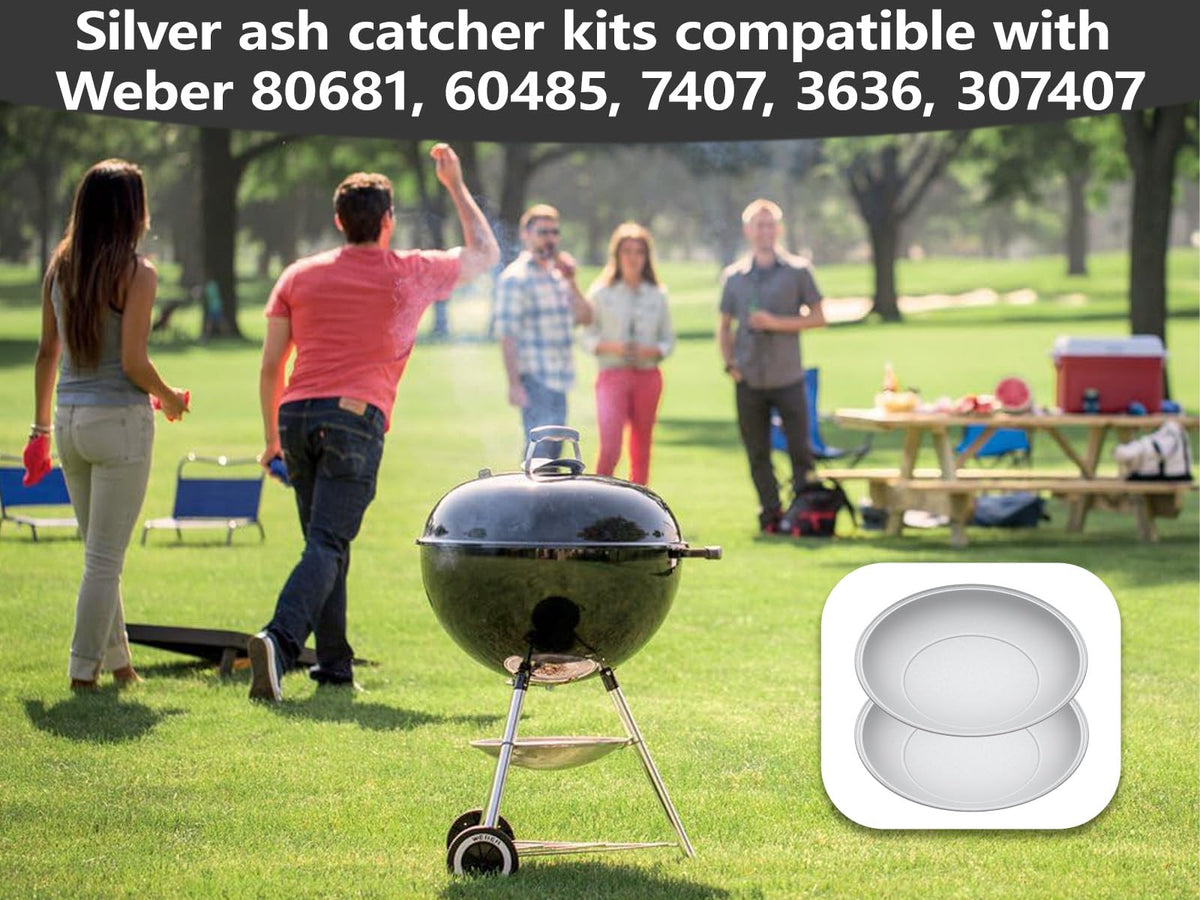 Silver Ash Catcher Pan for 22-inch Kettle Charcoal Grills L125