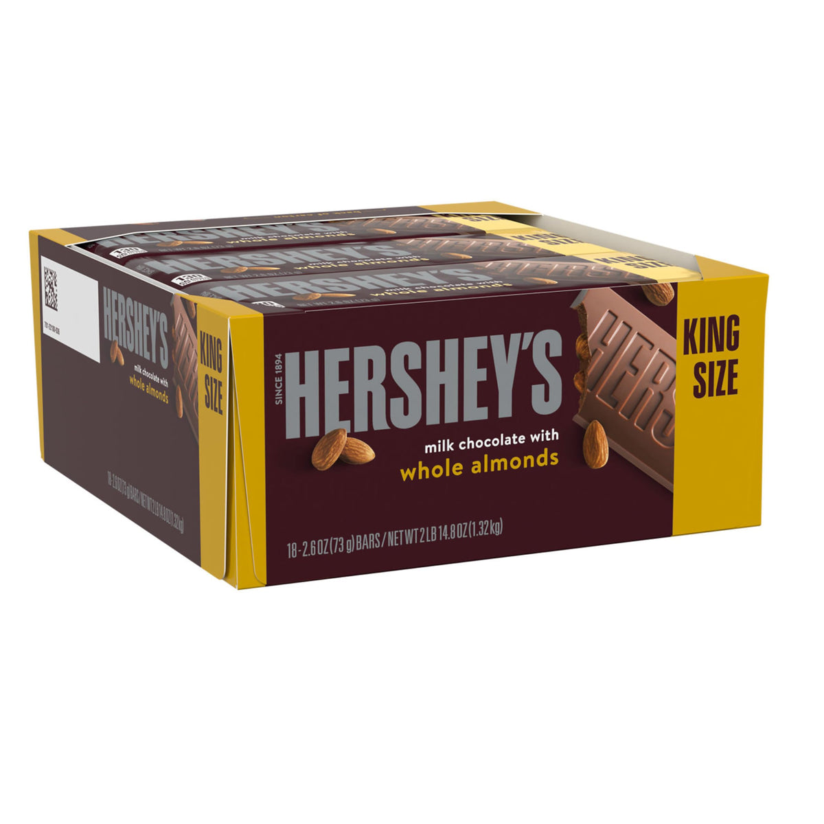Milk Chocolate with Whole Almonds Candy Bars 2.6 oz 18 Count J921188