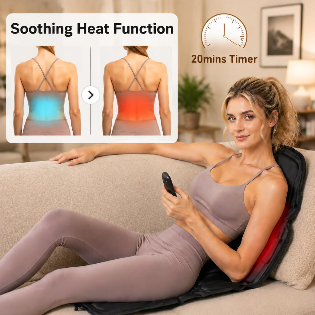 Vibration Back Massager with Heat and 8 Vibration P732