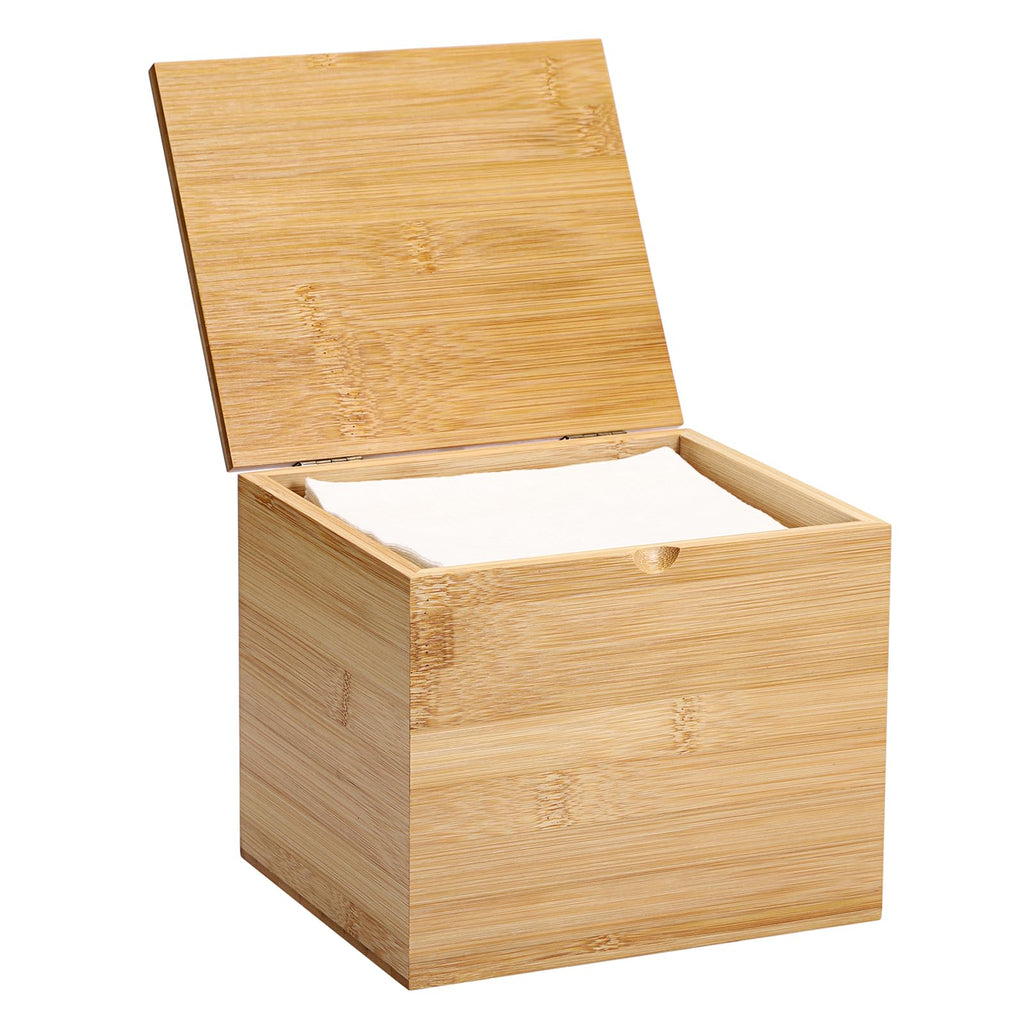 Bamboo Facial Towel Holder with Lid A323