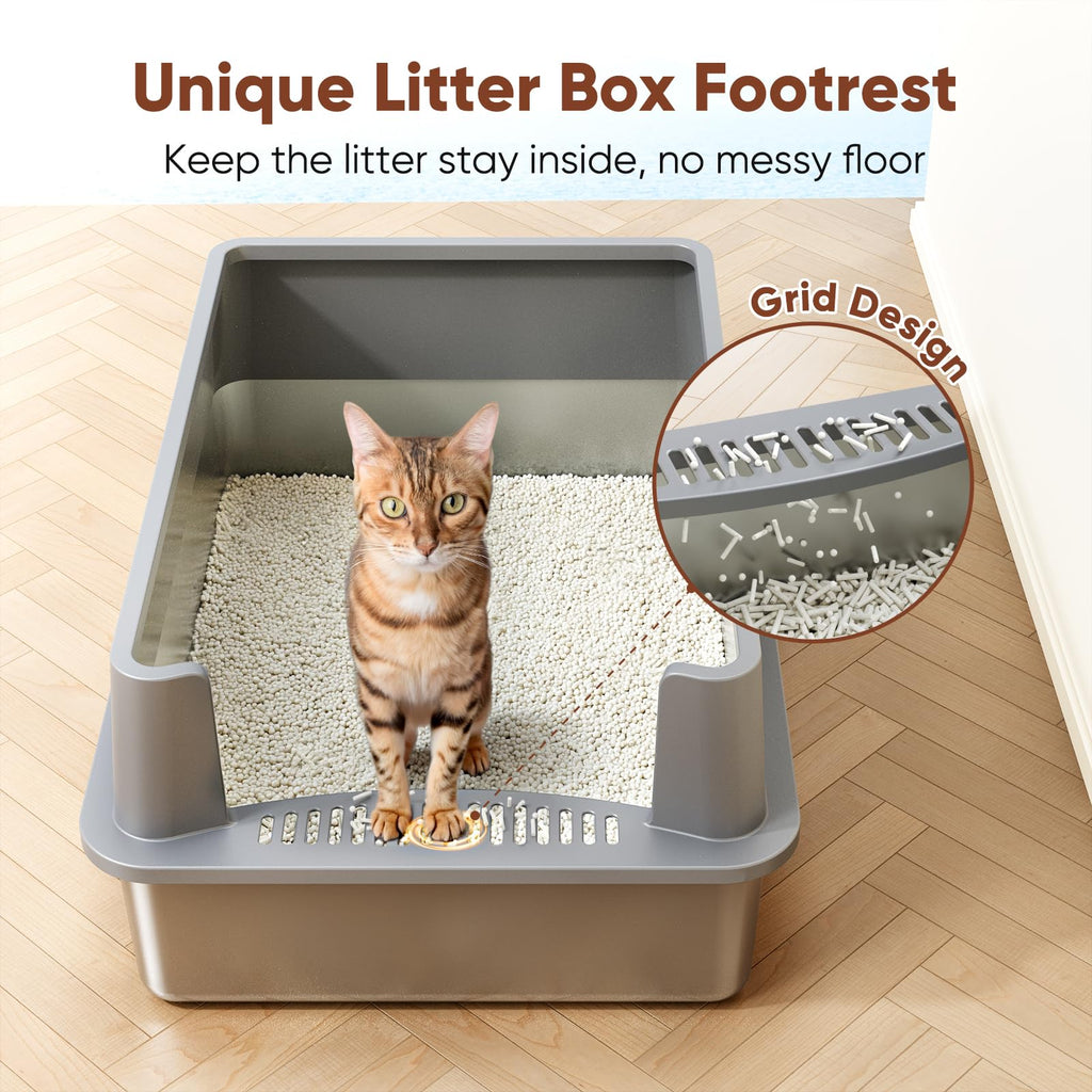 Extra Large Stainless Steel Litter Box with Lid Z4678