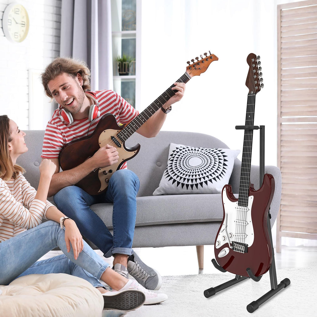 Adjustable Folding Guitar Stand with Neck Holder Y66253