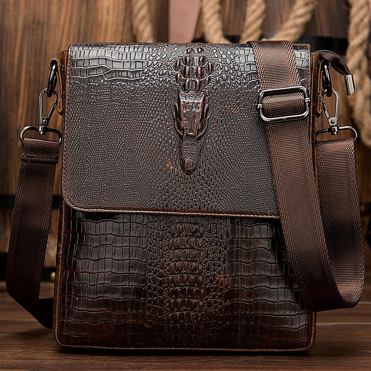 Leather Messenger Bag Shoulder Crossbody Bag R3654