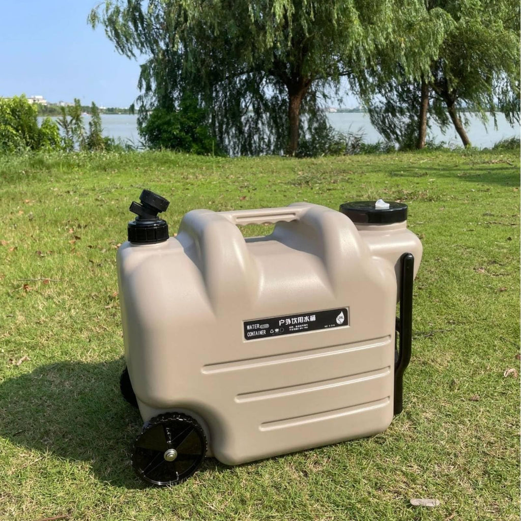 Black Portable Water Tank with Faucet and Wheels N840
