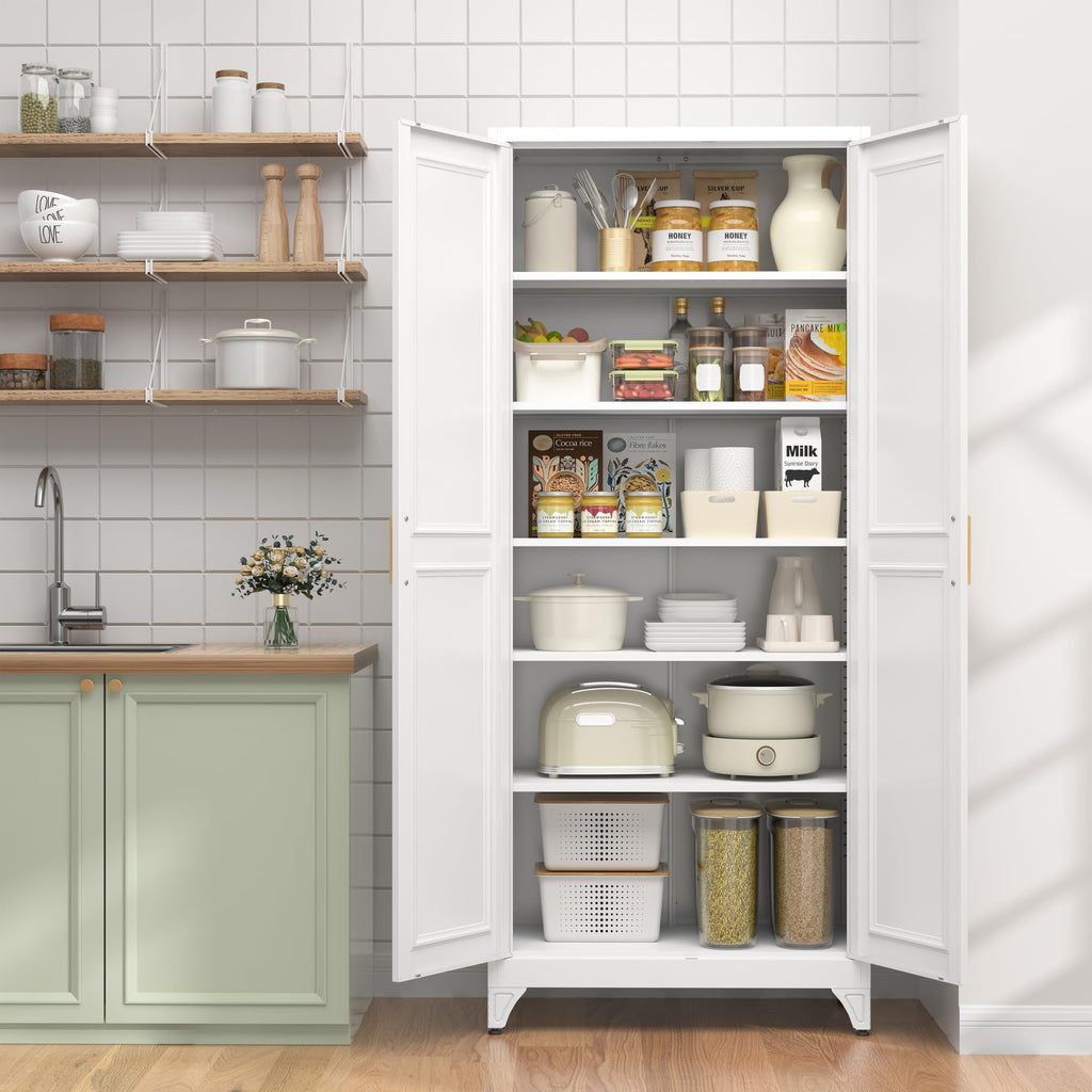 75" Metal Kitchen Pantry Cabinet with Doors K66451