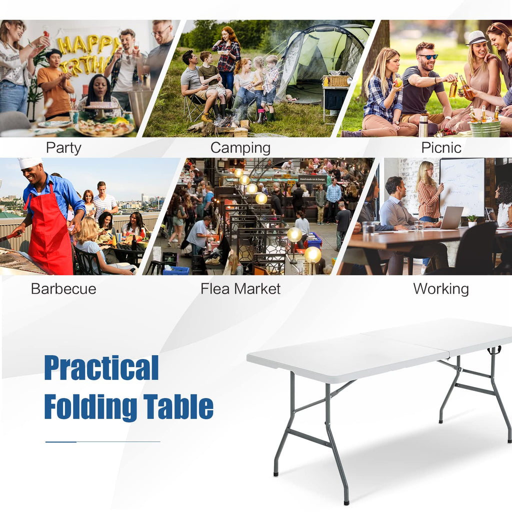 6FT Portable Folding Picnic Table with Handle Q97991
