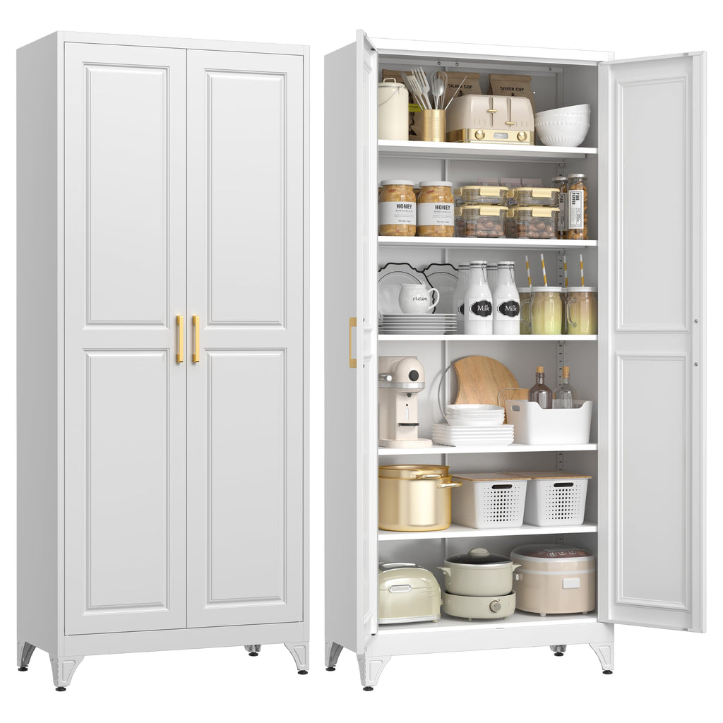 75" Metal Kitchen Pantry Cabinet with Doors K66451
